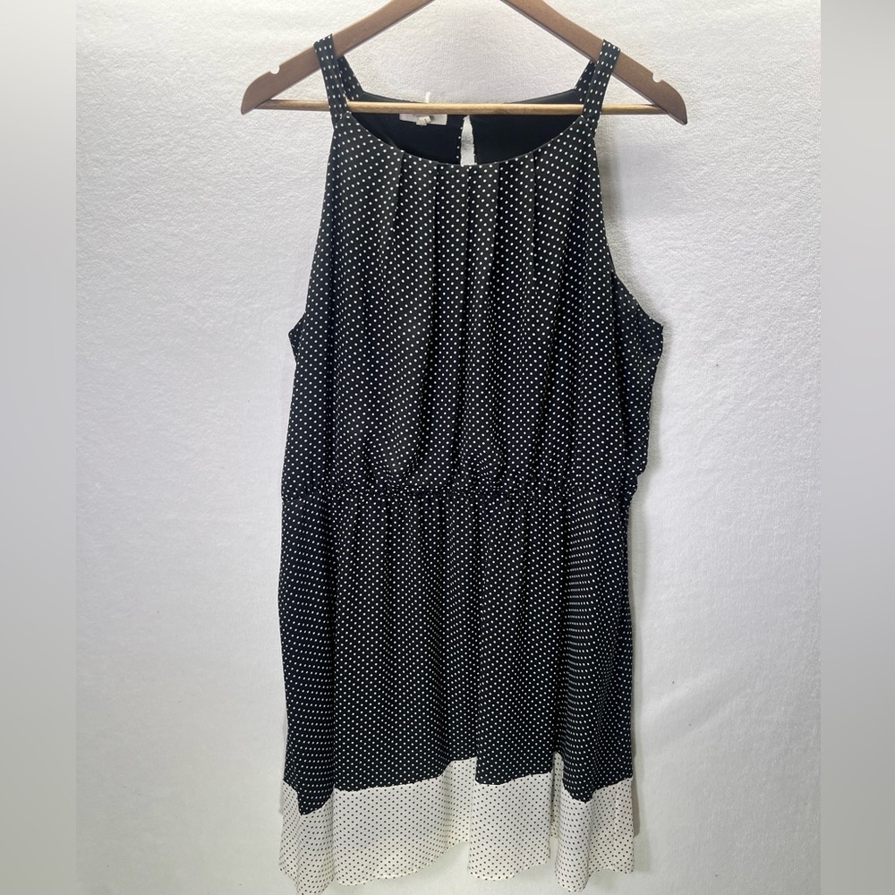 Maurices polka Dot Dress Womens 1 Plus Size‎ Stretch Cute Flowy Summer 1885